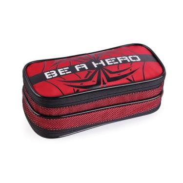 Imagem de Estojo Escolar Spider Com 2 Divisórias Masculino Herói Aranha Resistente