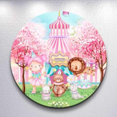 Imagem de Capa painel decoração festa infantil Circo Colorido Palhacinho grande 
