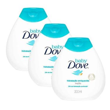 Imagem de Kit 3 Loção Dove Baby Hidratação Enriquecida com 200ml