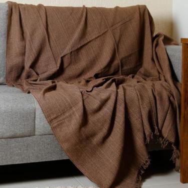 Imagem de Manta 3,00M x 1,80M Sofá King Grande Grossa Decoração Sala Protetora Decorativa Colcha Coberta(Marrom (3,00M x 1,80M))
