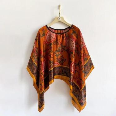 Imagem de Pashmina De Seda Feminina De 110cm, Estampa De Moda De Verão, Protetor