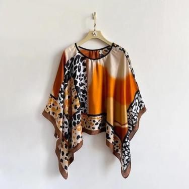 Imagem de Pashmina De Seda Feminina De 110cm, Estampa De Moda De Verão, Protetor