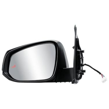 Imagem de Retrovisor de porta do lado esquerdo do motorista elétrico e vidro aquecido com traseira texturizada BLIS dobrável manual para Toyota Tacoma 2017-2023