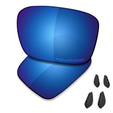 Imagem de SAUCER Lentes de reposição premium e protetores de nariz para óculos de sol Oakley Si Industrial Det Cord OO9253, Azul meia-noite polarizado, One Size