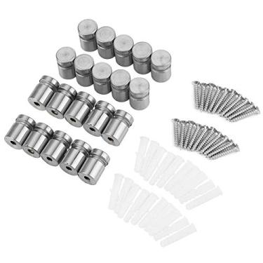 Imagem de Estink 20pcs M12x20mm Standing de Vidro de Aço Inoxidável Parafusos de Montagem Staneffs de Vidro Espaçadores de Vidro Com Tampão de Borracha para Sinais de Publicidade Espelhos