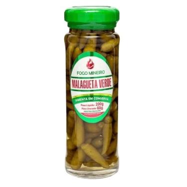Imagem de Pimenta Malaguete Verde em Conserva 200g Fogo Mineiro
