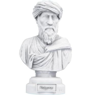 Imagem de Estátua Busto Pitágoras - Matemático e Filósofo Grego (Cor Mármore)