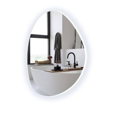 Imagem de Espelho Orgânico Grande Com Led Frio 80X60Cm Lapidado Sala