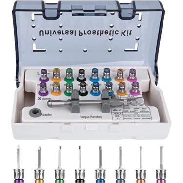 Imagem de Kit de prótese universal para implante universal, 16 peças, longo e curto, kit de implante dentário com chave de torque tamanho 10-70 Ncm - Kit de chave de fenda para restauração de implantes