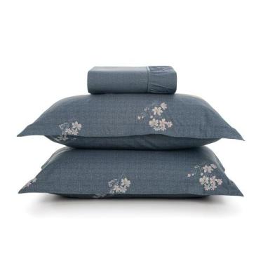 Imagem de Jogo Lençol Elástico Queen 100 Algodão Percal 3 Pçs Karsten, Helen