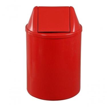 Imagem de Lixeira Plástica Com Tampa Vai-Vem 50 Litros Vermelho