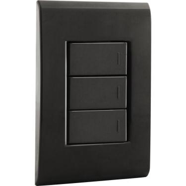 Imagem de Conjunto 4x2 Com 3 Interruptores Simples 10 A 250 V Tramontina Liz Grafite