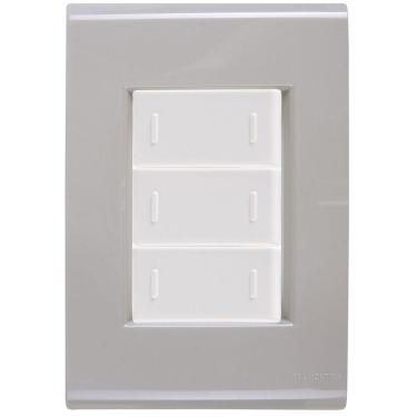 Imagem de Cj Placa Três Interruptor Triplo Liz Fendi Tramontina Completo Pronto Tramontina