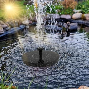 Imagem de Fonte solar, fonte solar, pássaro, banho, fonte de água, bomba com 7 bocais, kit de painel solar de 1,4 W, irrigação ao ar livre, bomba submersível com eficiência energética para lago, piscina, jardim