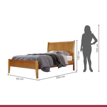 Imagem de Cama Solteiro 90cm Classic Amendoa Mel Josandro Amendoa Mel