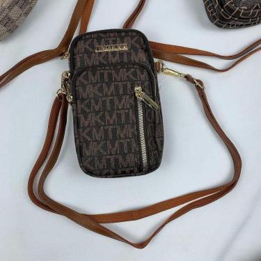 Imagem de Bolsa Feminina Tiracolo Transversal Porta Celular Com Alça Ajustável Passeio pretocomdourado