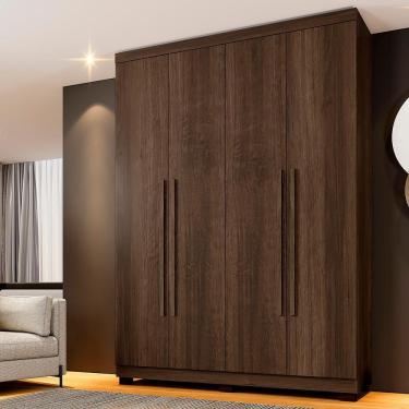 Imagem de Roupeiro New Supremo 4 Portas E 3 Gavetas Imbuía