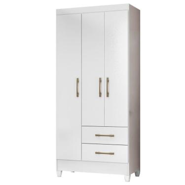 Imagem de Guarda Roupa Solteiro Lima 3 Portas 182x82 Cm Branco Flex Moval Branco Flex