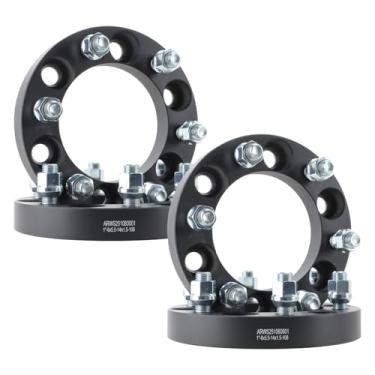 Imagem de VibeUp Adaptadores de roda centralizados 6x5,5 Lug Espaçadores de 2,5 cm com passo de rosca M14x1,5, furo do cubo de 108 mm, 4 adaptadores para Silverado 1500, Sierra 1500, Tahoe, K1500, Yukon