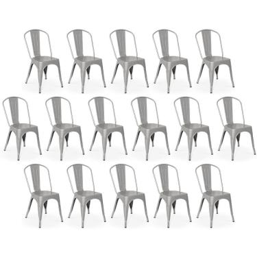 Imagem de Kit 16 Cadeiras Iron Tolix Design Industrial - Cinza