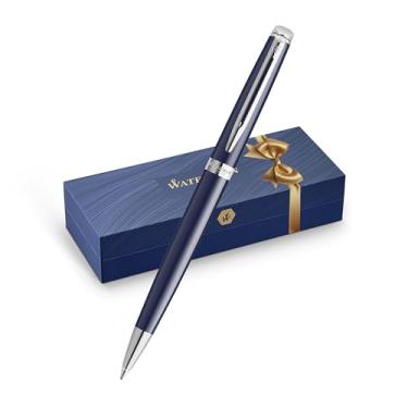 Imagem de Waterman Hemisfério, caneta esferográfica, laca azul com acabamento em paládio, ponta média, tinta azul, caixa de presente
