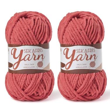 Imagem de Pacote com 2 fios de veludo fofo para crochê, cobertor de bebê macio para crochê, fios amigurumi de 100 g, fios de crochê de chenille de pelúcia, fio de quebra-cabeça para artesanato de tecelagem de
