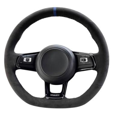 Imagem de MEWANT Capa de volante costurada à mão para Golf 7 GTI 2013-2020/Polo GTI 5/6 2014-2021/Arteon/Tiguan/Touran/T-ROC/Jetta/Passat/Passat Variant