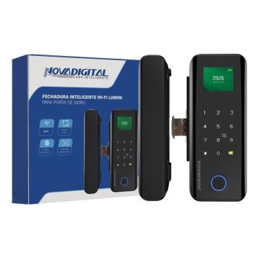 Imagem de Fechadura Inteligente Wi-fi Smart Porta De Vidro Novadigital Preto