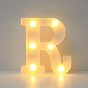 Imagem de Luz LED Letra R - Lâmpada neon decorativa de aniversário/pedido/festa (bateria não incluída)