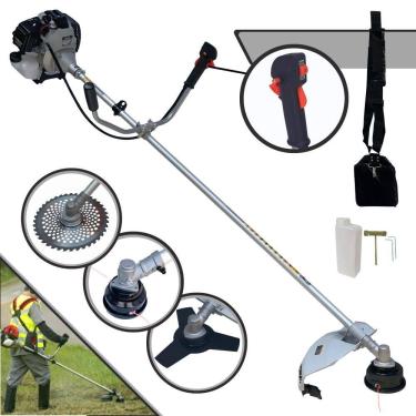 Imagem de Roçadeira Com Sistema Antivibração TBC43H Toyama À Gasolina 2T 43cc 1,7HP Alta Rotação Completo Com Carretel de Nylon + Faca 3 Pontas + Faca 40 Dentes