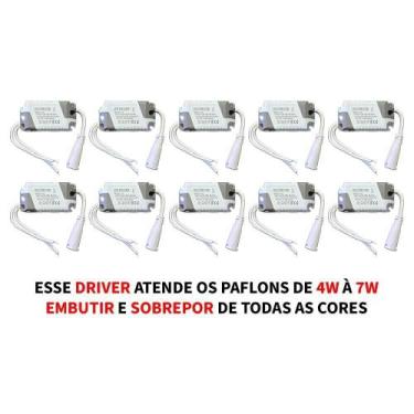 Imagem de 10 Driver Led Reator Fonte Para Plafon 4W A 6W (7W) Bivolt - Speed