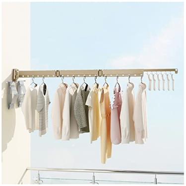 Imagem de EESCZVGBDX Suporte para lavanderia, suporte de secadora extensível montado na parede, pode suportar 200 kg cavalo de roupa dobrável, varanda de ar de roupas, varanda de ar de roupas, varanda de roupas