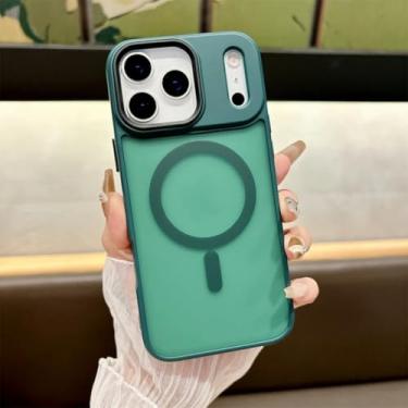 Imagem de SFDSUH Capa transparente para iPhone 16e com carregamento sem fio magnético (para iPhone 16e/verde)