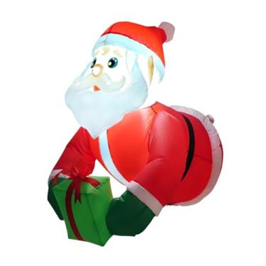 Imagem de Fancyes Papai Noel inflável para se inclinar na janela, criando uma atmosfera festiva e divertida para festas. 90 cm de altura. Luz LED embutida.