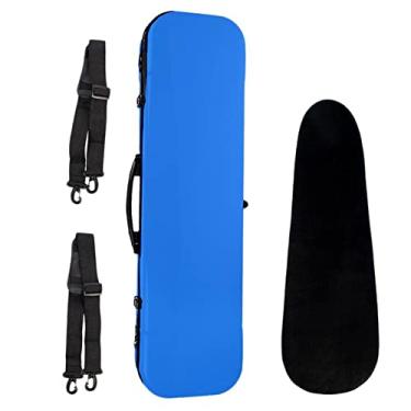 Imagem de Estojo de violino azul leve 4/4 tamanho completo com higrômetro e alças de transporte estojo profissional para violino