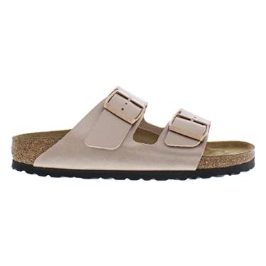 Imagem de Birkenstock Sandália unissex adulta Arizona Slide, Cobre/bege, 6 Narrow Women/4 Narrow Men