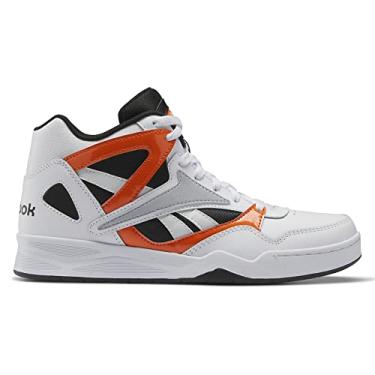 Imagem de Reebok Tênis de basquete unissex adulto Bb4590 cano alto, Branco/Preto/Laranja Smash, 10.5 Women/9 Men