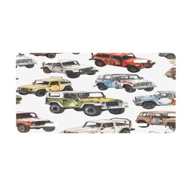Imagem de Placa de carro colorida para caminhão, placa de carro para frente do carro, alumínio, metal, adequada para caminhão, placa de porta, bar, café, acessórios automotivos para homens e mulheres 15 x 30 cm