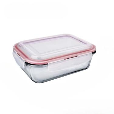 Imagem de Pote Marmita De Vidro Retangular Com Tampa Hermética (Pote 1040ml)