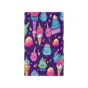 Imagem de Blueangle Placa de parede decoradora de capa em branco, tamanho padrão, 1 gangue, cones de sorvete, capa de interruptor para quarto de escritório em casa, 4,53 x 2,76 polegadas (130)