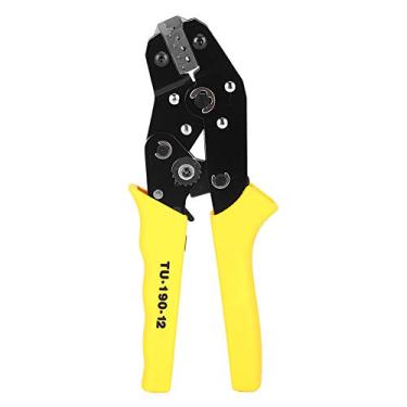 Imagem de Ferramenta de crimpagem de catraca Alicate de terminal de última geração Crimpador de fio profissional para engenheiros elétricos Técnicos Preto Amarelo 190mm 18 28AWG 0,08 0,5mm²