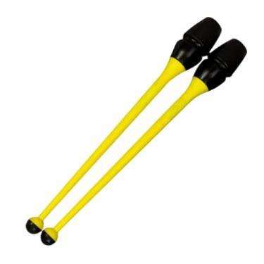 Imagem de Dynwave Conjunto de 2 Bastões de Ginástica Artística para Treinamento, Ideal para Crianças e Adultos, Dança e Fitness, Amarelo