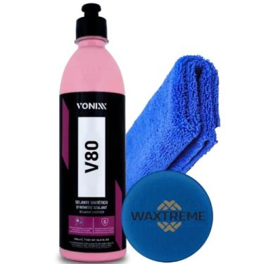 Imagem de Vonixx V80 Selante Sintético 500ml com Aplicador e Pano de Microfibra 38x38cm, Kit de Proteção Automotiva