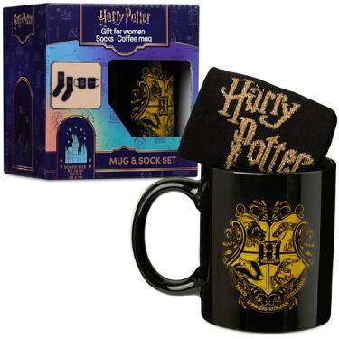 Imagem de Get Trend Harry Potter Caneca e Meias Femininas Adolescentes 340 ml / 11,5 oz Caneca de Café de Cerâmica, Meias Macias Aconchegantes 36-41 Tamanhos Hogwarts Presentes para Mulheres Adolescentes (Harry
