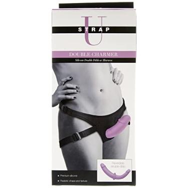 Imagem de Strap U Conjunto de vibrador duplo de silicone premium duplo penetração com arnês ajustável para mulheres, homens e casais, silicone ajustável ponto G Anal Próstata Vagina Adulto Brinquedo Strapon Arnês