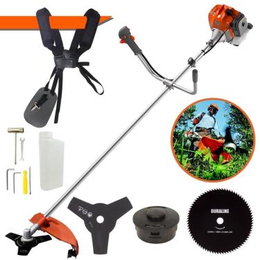 Imagem de Cortador de Grama À Gasolina Tekna RL430ACN-TK 2T 43cc 1,7HP de Alta Performance Completa Com Carretel de Nylon + Lâmina 3 Pontas + Lâmina 80 Dentes