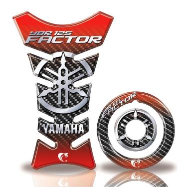 Imagem de Adesivo Protetor Tanque E Bocal Moto Yamaha Factor 125 Até 2016 Vermelho