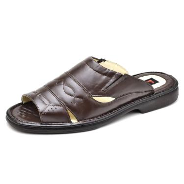 Imagem de Chinelo Masculino Conforto Couro Marrom - RT2600FLYCFE
