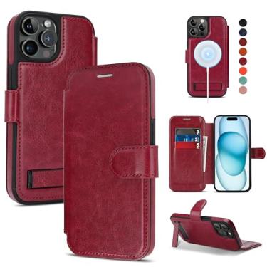 Imagem de CIVICASE Capa carteira para iPhone 13 Pro com suporte, couro sintético flip com compartimentos para cartão de crédito (bloqueio RFID), compatível com suporte magnético Magsafe, capa de telefone