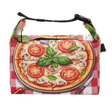 Imagem de STAYTOP Lancheira de pizza deliciosa com fivela, lancheira isolada para meninos e meninas, lancheira térmica para trabalho escolar
